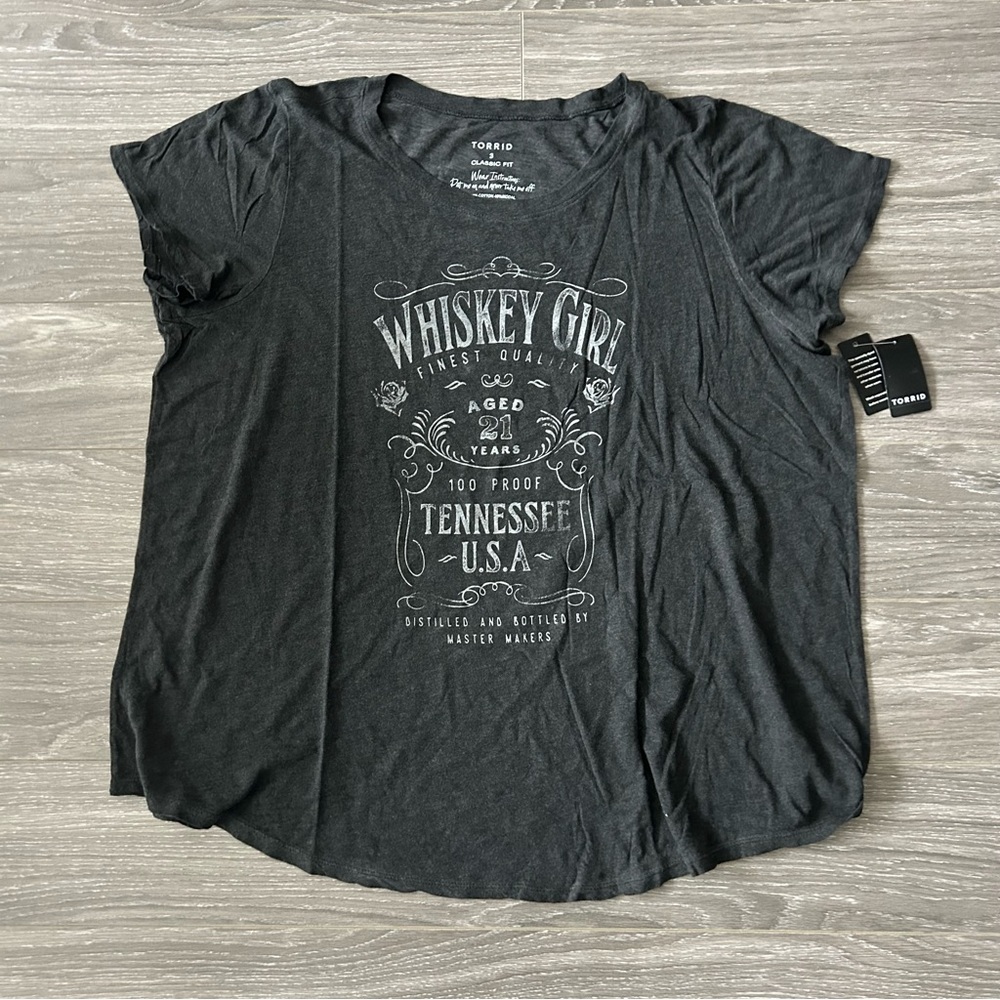 Torrid Whiskey Girl Classic Fit Short Sleeve Tee Shirt Size 2X NEW